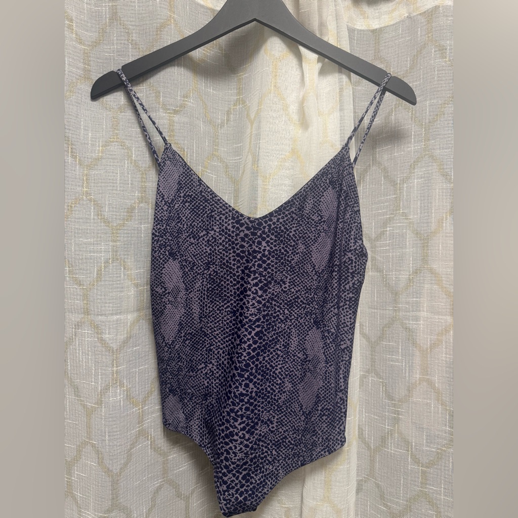 Acacia Swimwear Purple Snake-Print. Size Medium.